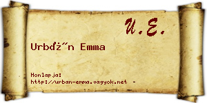 Urbán Emma névjegykártya